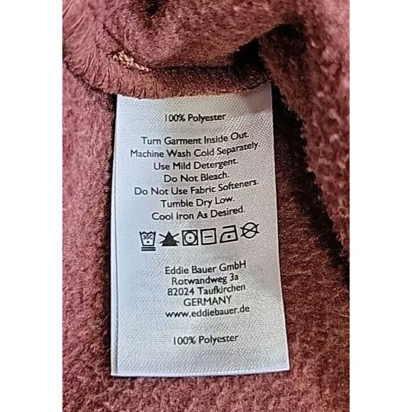 Eddie Bauer Men’s Chutes Microfleece Shirt Rust Red Stripe Button Front Size 2XL - Picture 9 of 13